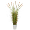 Nearly Natural P1566 74” Grass Artificial Plant in White Metal Planters