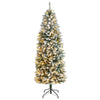 Nearly Natural T3310 6` Slim Flocked Montreal Fir Artificial Christmas Tree