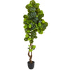 Nearly Natural 9116 78" Artificial Green Real Touch Fiddle Leaf Tree in Black Pot