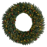 Nearly Natural W1286 4` Artificial Christmas Wreath with 150 Clear LED Lights