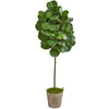 Nearly Natural 9253 6.5' Artificial Green Fiddle Leaf Tree in Farmhouse Planter