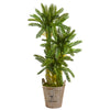 Nearly Natural 9198 4' Artificial Green Triple Cycas Plant in Farmhouse Planter