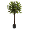 Nearly Natural 5411 4' Artificial Green Olive Topiary Silk Tree