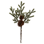 Nearly Natural 2184-S12 19" Artificial Green & Brown Pine & Pinecone Flower Bundle, Set of 12