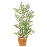 Nearly Natural T2536 3` Ruffle Fern Artificial Tree in Terra-Cotta Planter