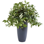 Nearly Natural 8695 28" Artificial Green Florida Beauty Plant in Gray Planter