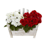 Nearly Natural Begonia Artificial Arrangement in Chair Planter