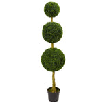 Nearly Natural 5518 5.5' Artificial Green Triple Ball Boxwood Topiary Tree, UV Resistant (Indoor/Outdoor)