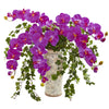 Nearly Natural Phalaenopsis Orchid and Ivy Artificial Arrangement in Urn