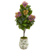 Nearly Natural 9457 50" Artificial Green Hydrangea Plant in Decorative Planter