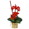 Nearly Natural 24`` Phalaenopsis Orchid Artificial Arrangement in Gold Vase