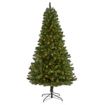 Nearly Natural 7.5` Virginia Fir Artificial Christmas Tree with 450 Clear Lights and 979 Bendable Branches