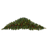 Nearly Natural 6` Artificial Christmas Swag with 50 LED Lights, Berries and Pine Cones