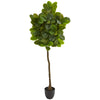 Nearly Natural 9115 6' Artificial Green Real TouchRubber Leaf Tree 