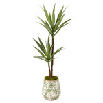 Nearly Natural P1085 52" Artificial Green Yucca Plant in Floral Planter