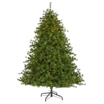 Nearly Natural 7` Colorado Mountain Pine Artificial Christmas Tree with 450 Clear Lights, 1453 Bendable Branches and Pine Cones