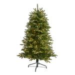 Nearly Natural 5`Snowed Grand Teton Artificial Christmas Tree with 150 Clear Lights and 462 Bendable Branches