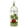 Nearly Natural 8464 20" Artificial Green & Red Succulent Plant in Decorative Cage