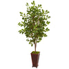 Nearly Natural 9534 74" Artificial Green Oak Tree in Decorative Planter