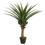 Nearly Natural 6334 3.5' Artificial Green Agave Plant in Black Pot