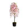 Nearly Natural T2587 6` Cherry Blossom Artificial Tree in Black Tin Planter