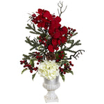 Nearly Natural 1384 Holiday Elegance Arrangement with Urn