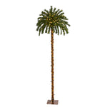 Nearly Natural 6`Christmas Palm Artificial Tree with 200 Warm White LED Lights