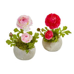 Nearly Natural Ranunculus Artificial Arrangement (Set of 2)