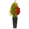 Nearly Natural 1692 32" Tropical Orchid, Bird of Paradise & Artichoke Artificial Arrangement, Red
