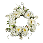 Nearly Natural 20`` Peony Hydrangea Wreath