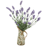 Nearly Natural 8964 21" Artificial Green & Blue Lavender Plant in Floral Pitcher