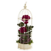 Nearly Natural A1330 24" Artificial Green & Red Mum & Echeveria Arrangement in Decorative Cage