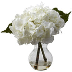 Nearly Natural 1314 Blooming Hydrangea in a Vase Arrangement