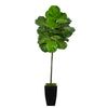 Nearly Natural T2470 58`` Fiddle Leaf Artificial Tree in Black Metal Planter