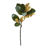 Nearly Natural 2226-S3 32" Artificial Green & Golden Magnolia Leaf Stem, Set of 3