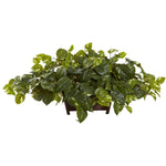 Nearly Natural Pothos w/Rectangle Decorative Planter