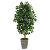 Nearly Natural T2562 3.5` Ficus Artificial Tree in Decorative Tin Planter