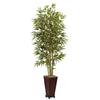 Nearly Natural 5922 6' Artificial Green Bamboo Tree with Decorative Planter