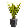 Nearly Natural 9072 4' Artificial Green Agave Plant in Black Planter