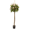 Nearly Natural T1018 4' Artificial Green & Pink Rose Topiary Tree