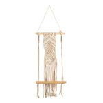 Nearly Natural 7129 22`` Boho Chic Wood Macrame Shelf with Diamond Weave Sold by Uber Bazaar