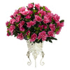 Nearly Natural Azalea w/Metal Planter Silk Plant