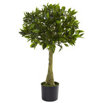 Nearly Natural 5382 3' Artificial Green Bay Leaf Topiary Tree, UV Resistant Indoor/Outdoor