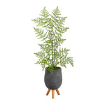 Nearly Natural T2540 39`` Ruffle Fern Artificial Tree in Gray Planter with Stand