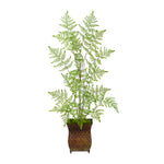 Nearly Natural T2560 3` Ruffle Fern Artificial Tree in Metal Planter