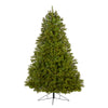 Nearly Natural 7` Cambridge Spruce Flat Back Artificial Christmas Tree with 500 Warm White (Multifunction) LED Lights and 960 Bendable Branches