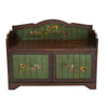 Nearly Natural 7031 36" Brown Antique Floral Art Bench with Drawers