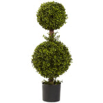 Nearly Natural 5920 35" Artificial Green Double Boxwood Topiary Tree