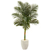 Nearly Natural T2176 63” Golden Cane Artificial Palm Tree in White Planters