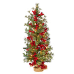 Nearly Natural T3254 3’ Artificial Christmas Tree with 50 Lights and Burlap Wrapped Base
